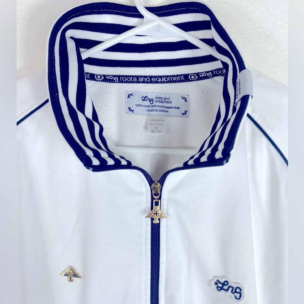 LRG 🌲 Track Jacket - XL. White & Navy Blue